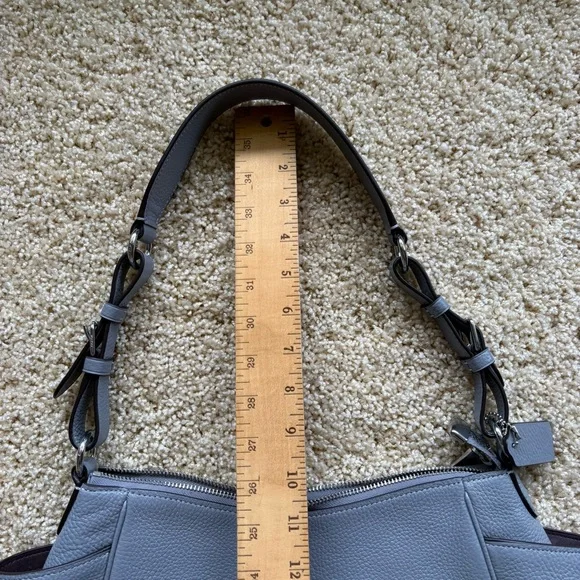 Coach Rori Gray Pebbled Leather Hobo Shoulder Bag - Picture 16 of 16